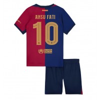 Barcelona Ansu Fati #10 Fußballbekleidung Heimtrikot Kinder 2024-25 Kurzarm (+ kurze hosen)